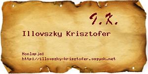 Illovszky Krisztofer névjegykártya